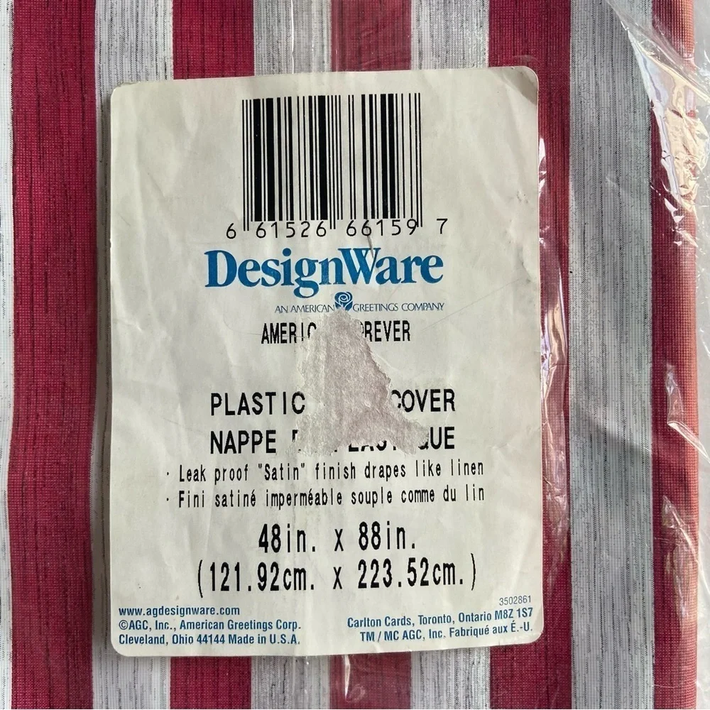 American Flag Plastic Table Cover Leak Proof  American Greetings 48in X 88 in